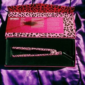 Amika pink leopard hair straightener